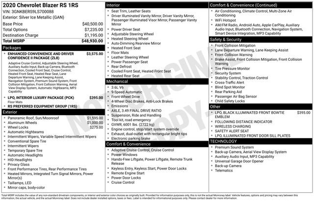 Used 2020 Chevrolet Blazer RS FWD image 15