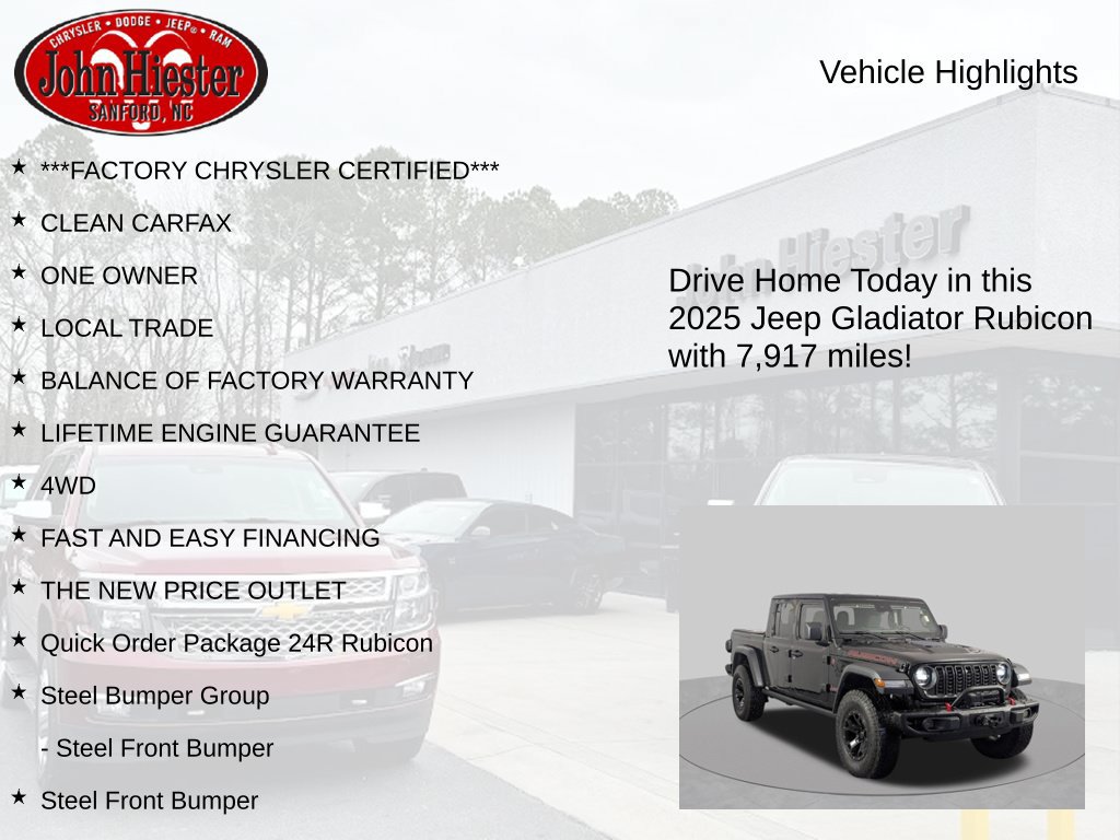 Used 2025 Jeep Gladiator Rubicon w/ Steel Bumper Group AWD/4WD image 6
