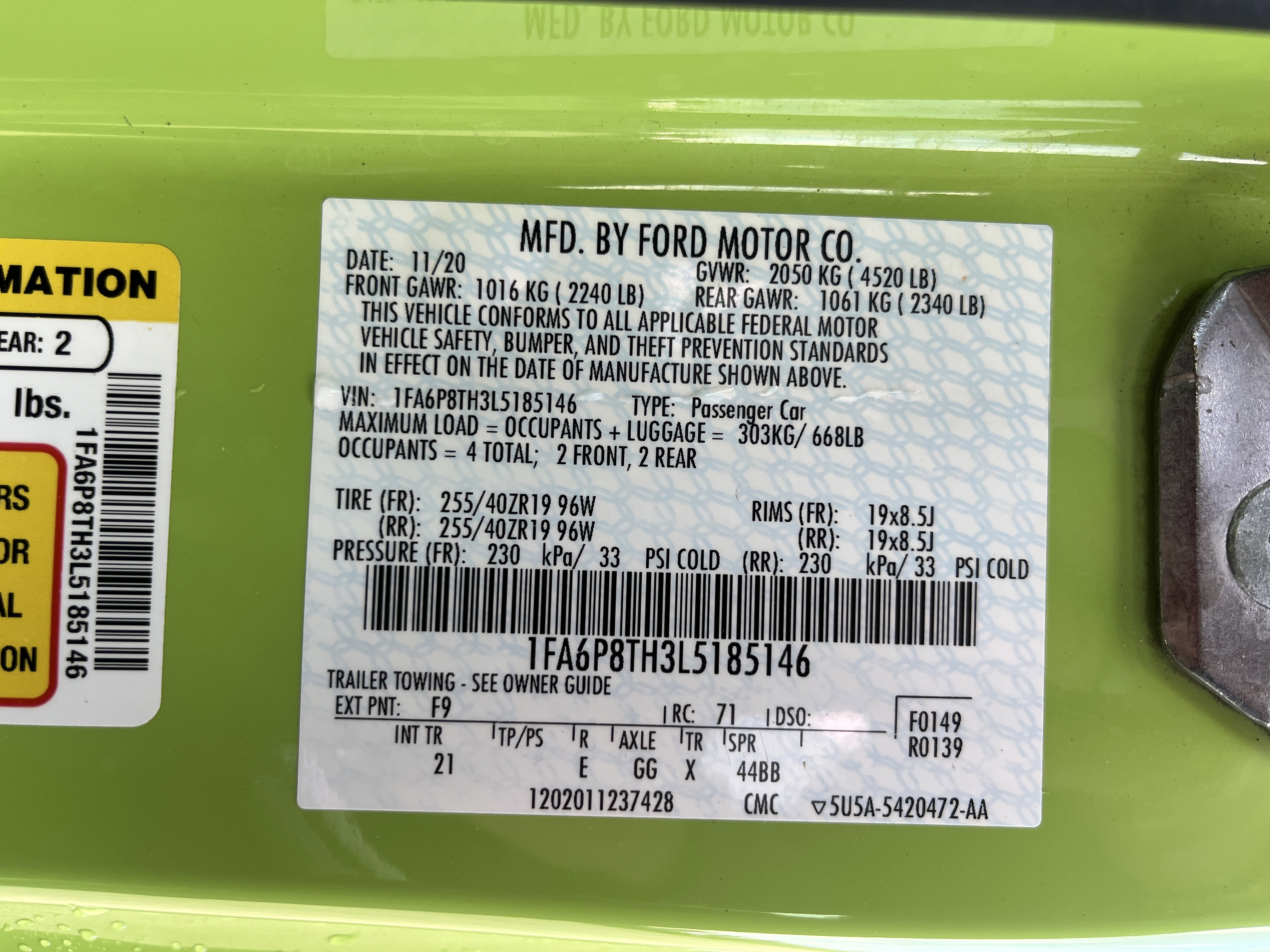 Used 2020 Ford Mustang EcoBoost w/ Equipment Group 101A image 5