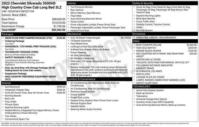 Used 2022 Chevrolet Silverado 3500 High Country w/ Snow Plow Prep/Camper Package image 3