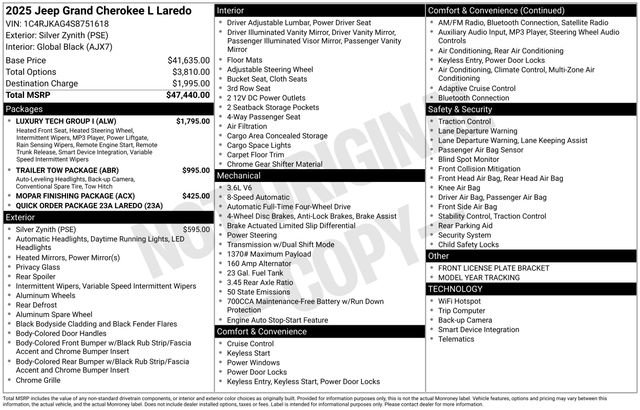 New 2025 Jeep Grand Cherokee L Laredo w/ Luxury Tech Group I AWD/4WD image 17