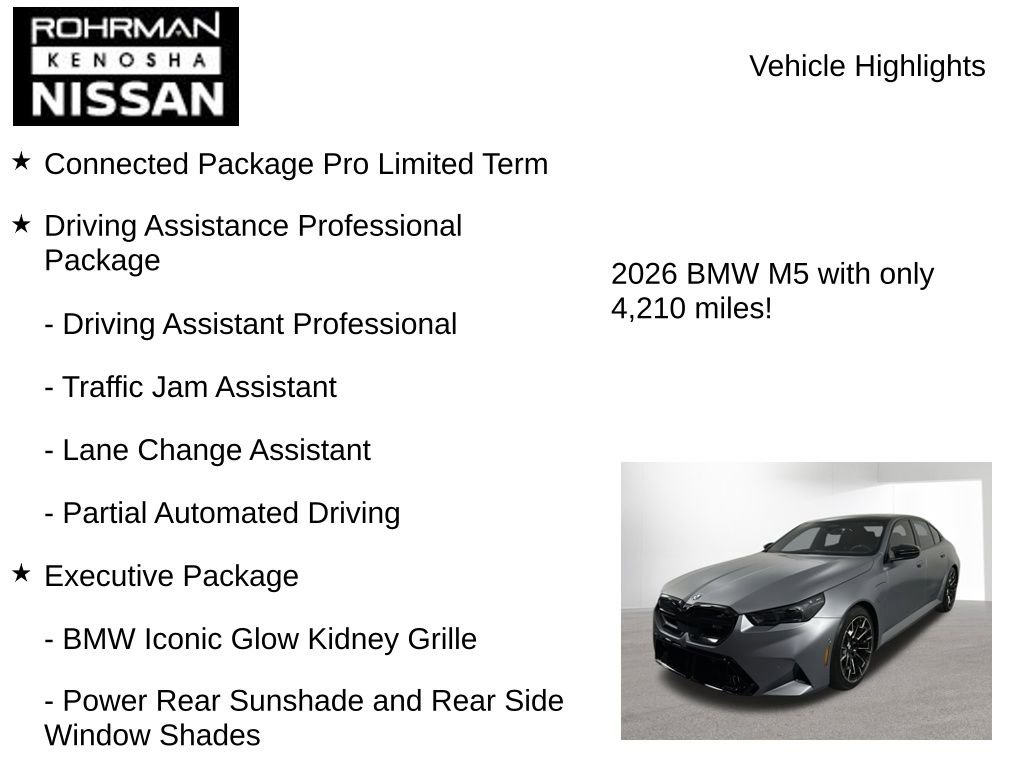 Used 2026 BMW M5 w/ Executive Package AWD/4WD image 8