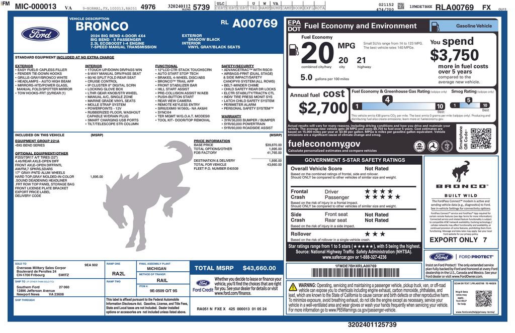 Used 2024 Ford Bronco Big Bend AWD/4WD image 7