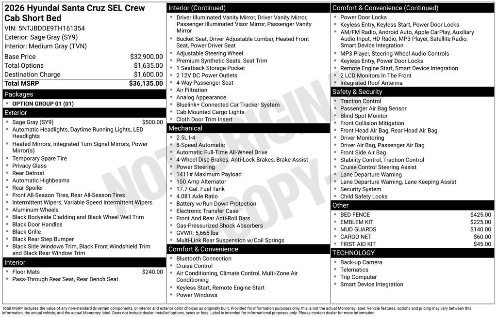 New 2026 Hyundai Santa Cruz SEL AWD/4WD image 29