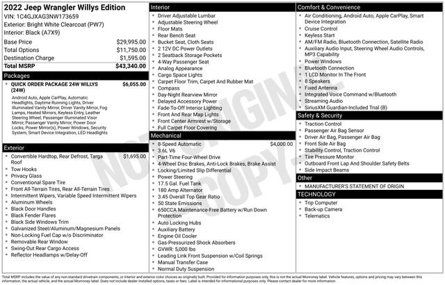 Used 2022 Jeep Wrangler Willys image 31