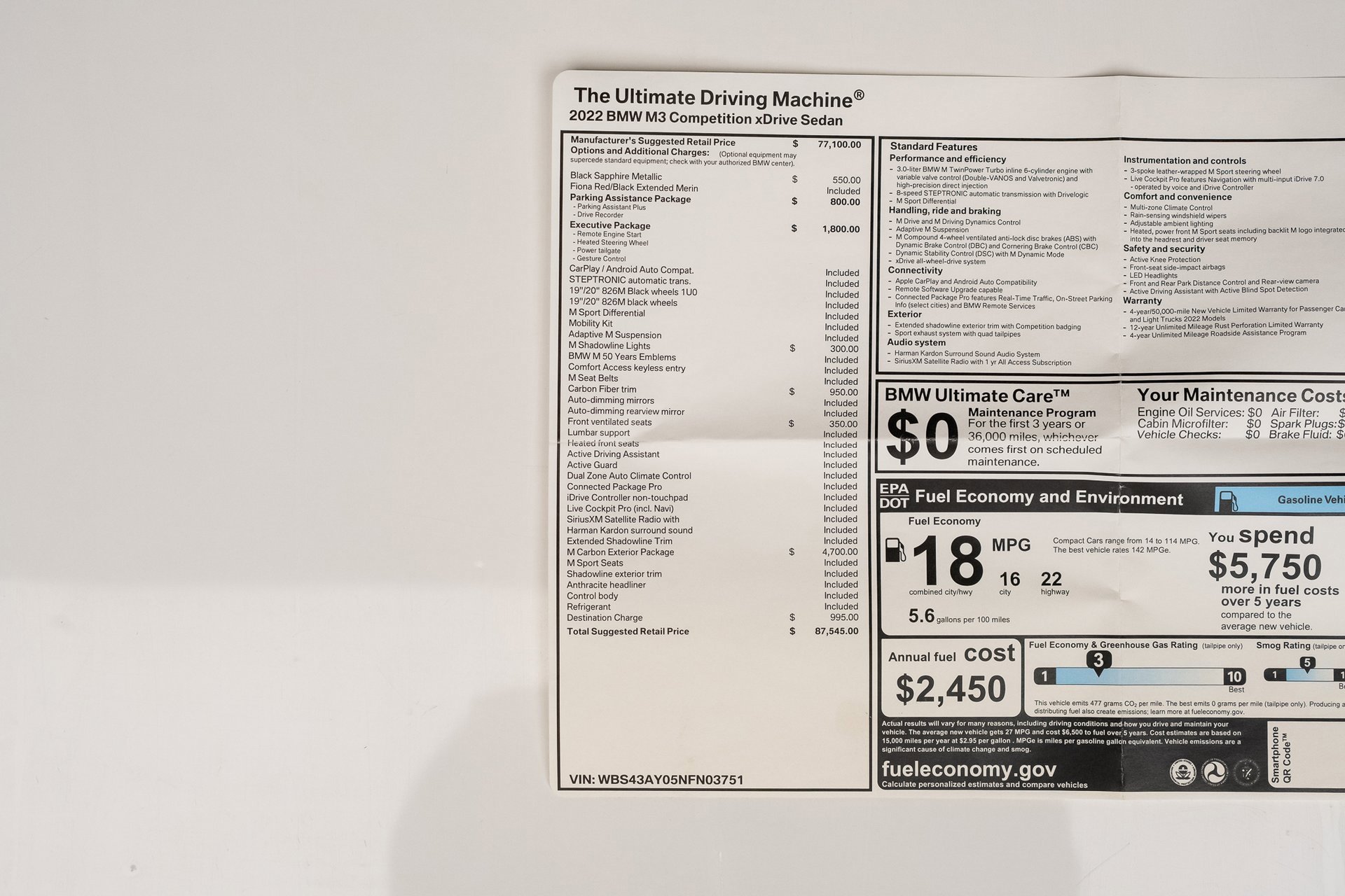 Used 2022 BMW M3 Competition w/ M Carbon Exterior Package image 84