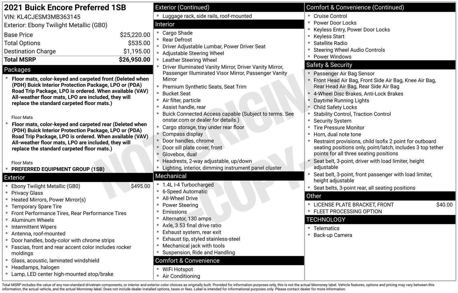 Used 2021 Buick Encore Preferred image 6