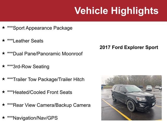 Used 2017 Ford Explorer Sport w/ Equipment Group 401A AWD/4WD image 2
