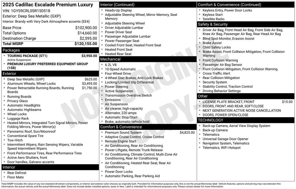 Used 2025 Cadillac Escalade Premium Luxury w/ Touring Package image 8