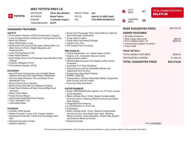 Used 2023 Toyota RAV4 LE AWD/4WD image 3