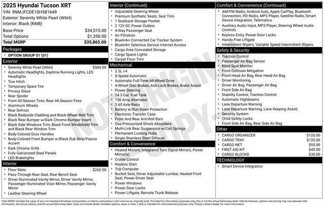 New 2025 Hyundai Tucson XRT image 4