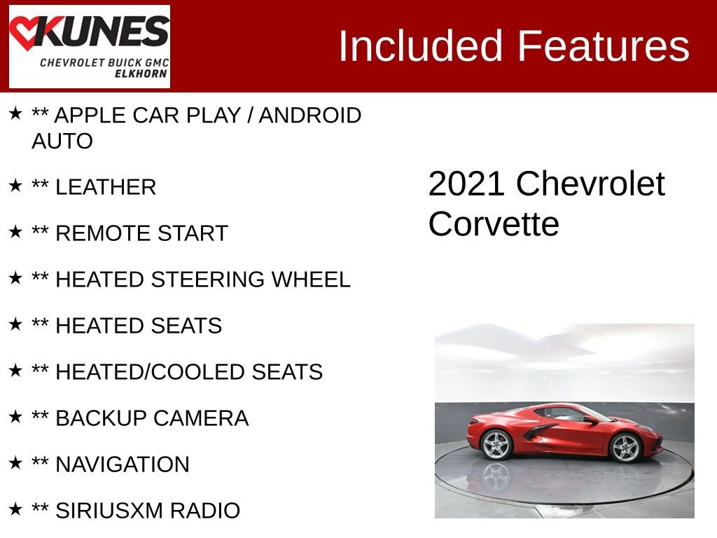 Used 2021 Chevrolet Corvette Stingray Preferred Cpe w/ Engine Appearance Package RWD video 2