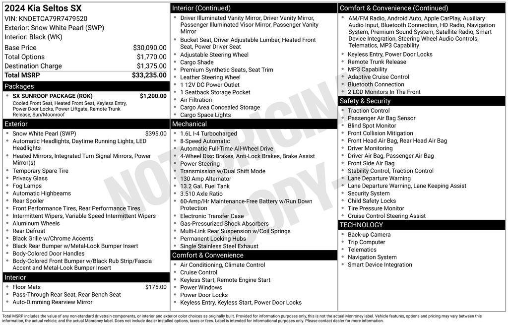 Used 2024 Kia Seltos SX w/ SX Sunroof Package image 6