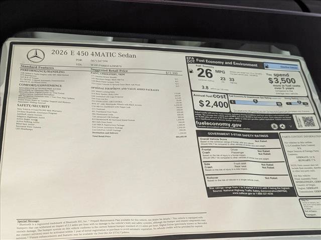 New 2026 Mercedes-Benz E 450 4MATIC Sedan image 19