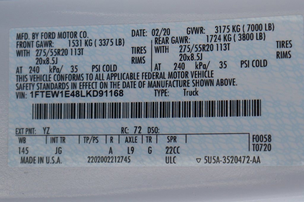 Used 2020 Ford F150 XL w/ Equipment Group 101A Mid image 44