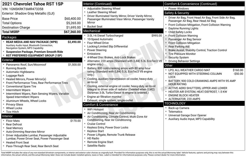 Certified 2021 Chevrolet Tahoe RST w/ Rear Media and Nav Package image 1