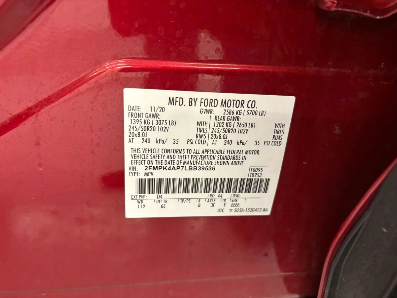 Used 2020 Ford Edge ST w/ Cold Weather Package AWD/4WD image 53