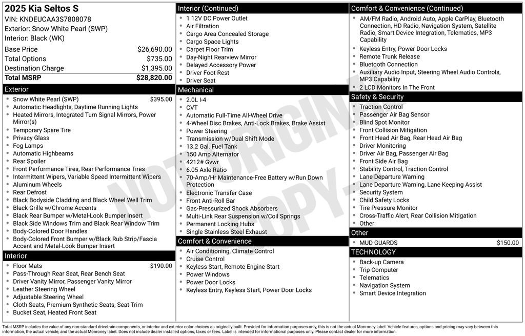 New 2025 Kia Seltos S image 4