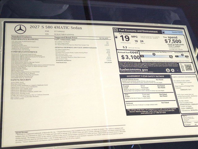 New 2027 Mercedes-Benz S 580 4MATIC Sedan image 17