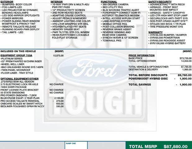Certified 2024 Ford F150 Platinum w/ Equipment Group 703A Plus AWD/4WD image 2