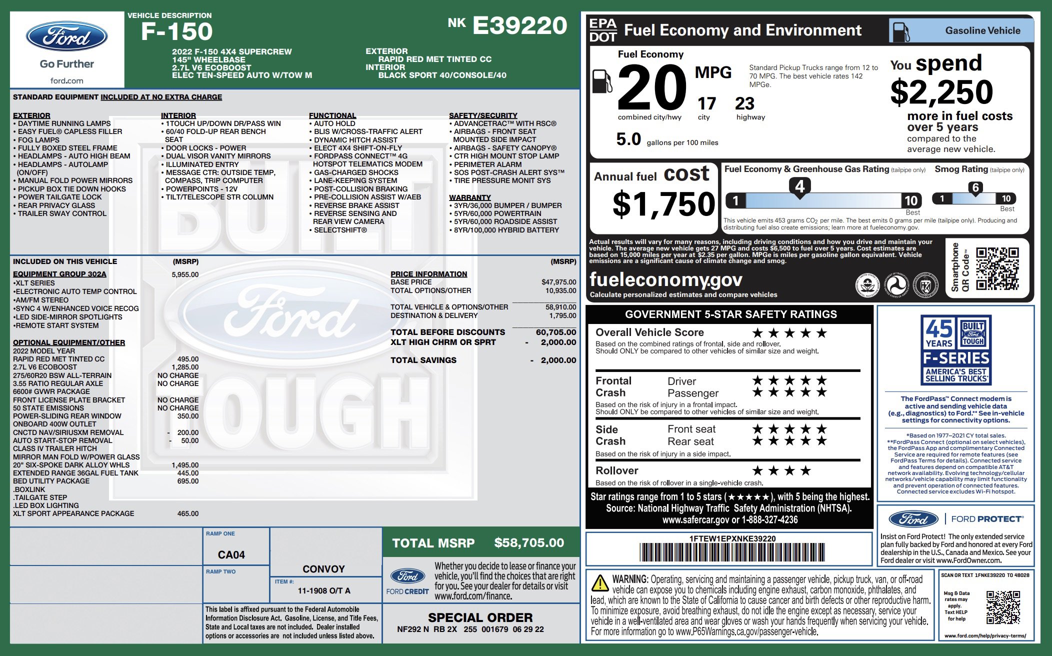 Used 2022 Ford F150 XLT w/ Equipment Group 302A High image 6