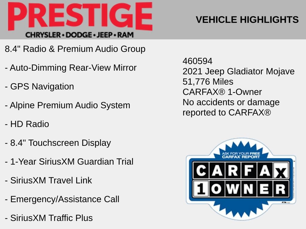 Used 2021 Jeep Gladiator Mojave AWD/4WD image 4