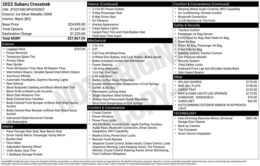 Certified 2023 Subaru Crosstrek 2.0i image 7