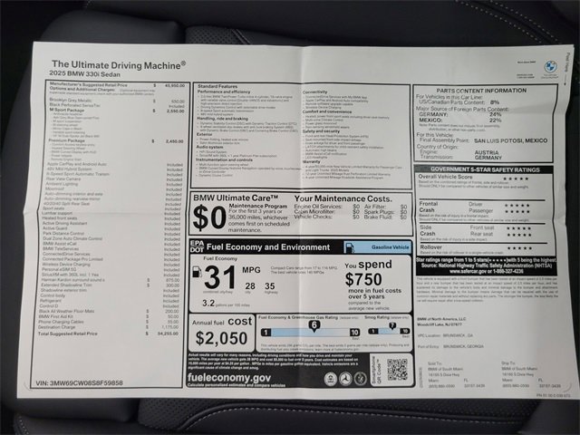 New 2025 BMW 330i Sedan w/ M Sport Package image 17