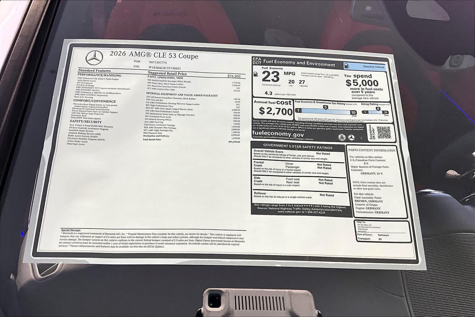 New 2026 Mercedes-Benz CLE 53 AMG 4MATIC Coupe image 18