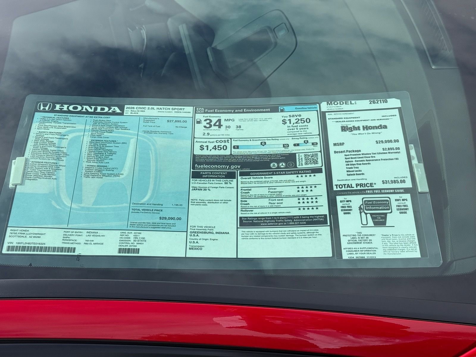 New 2026 Honda Civic Sport image 22