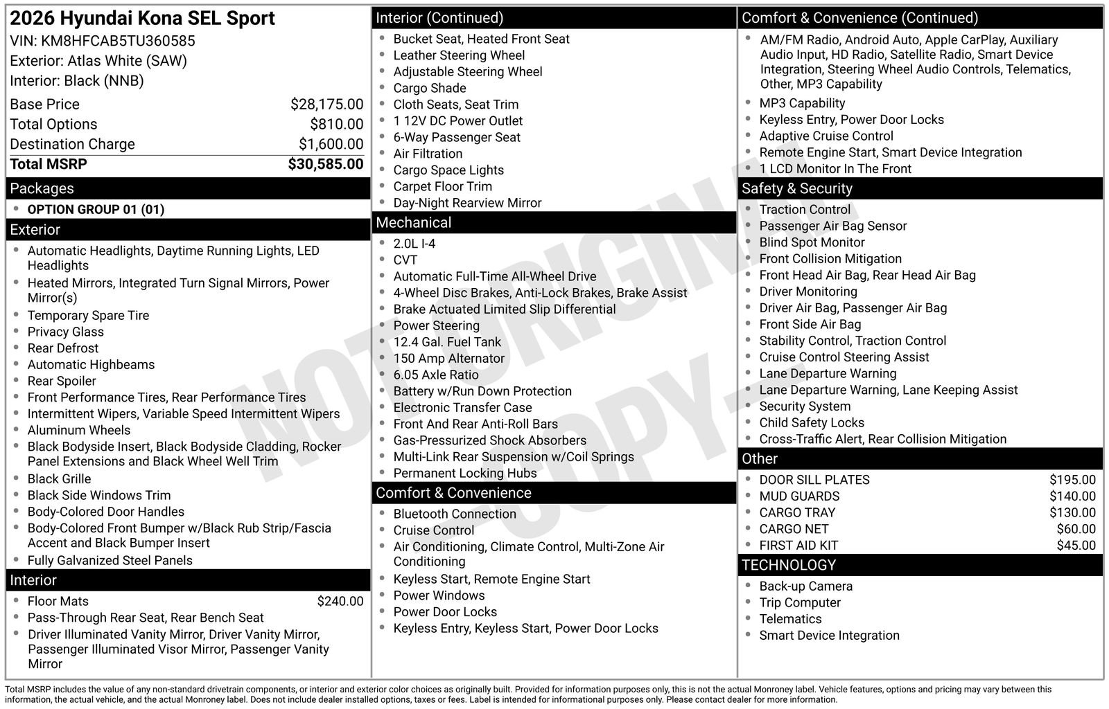 New 2026 Hyundai Kona SEL Sport image 8