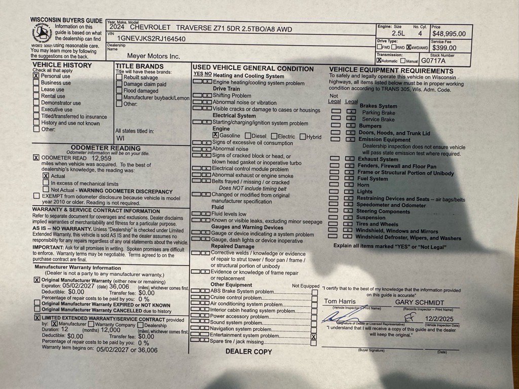 Certified 2024 Chevrolet Traverse Z71 w/ Enhanced Driving Package image 31