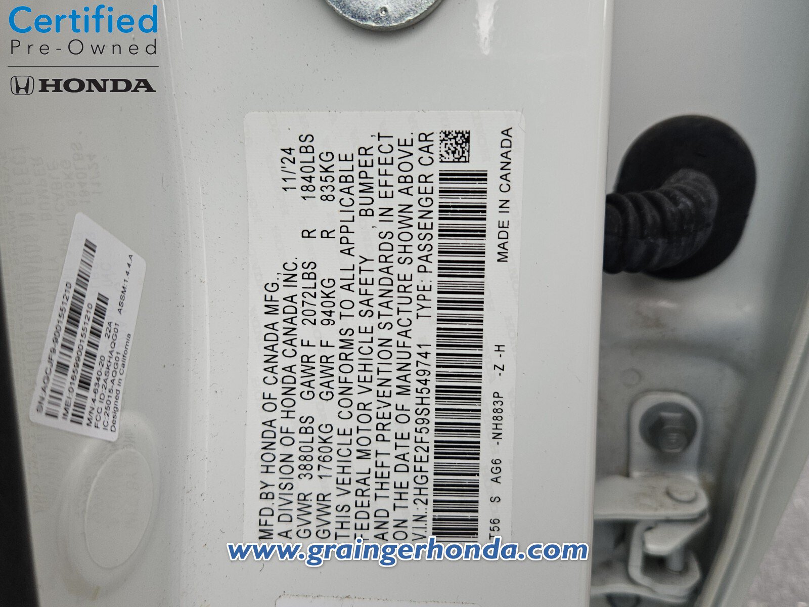 Certified 2025 Honda Civic Sport image 14
