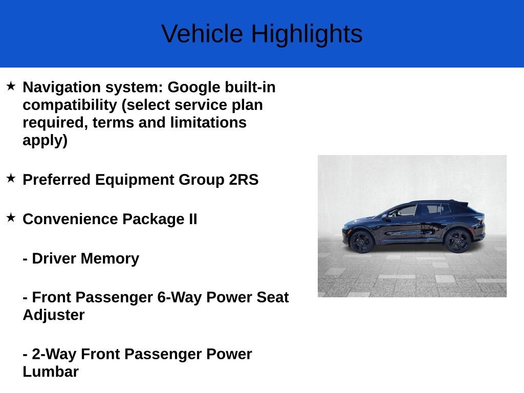 New 2025 Chevrolet Equinox EV RS w/ Active Safety Package 3 image 2