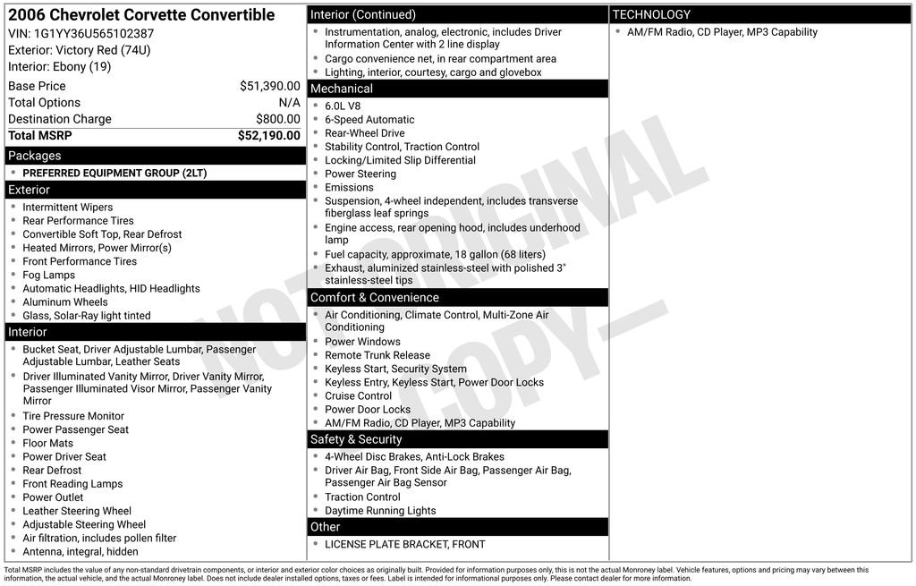 Used 2006 Chevrolet Corvette Convertible RWD image 21