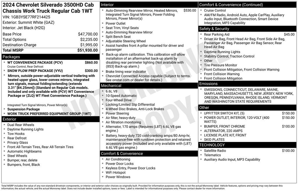 New 2024 Chevrolet Silverado 3500 W/T w/ WT Convenience Package image 4