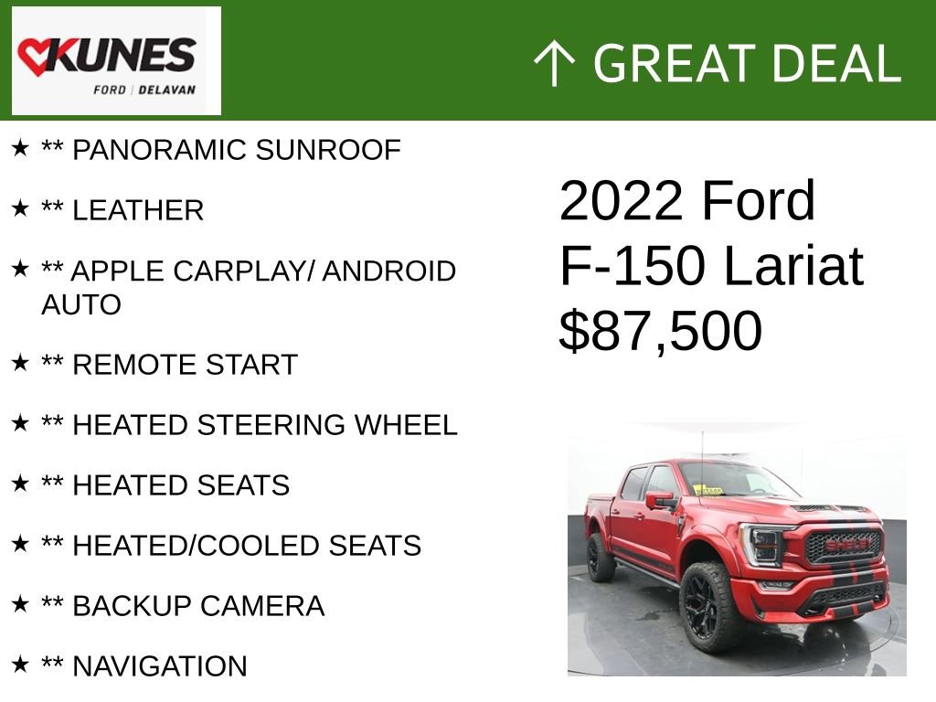 Used 2022 Ford F150 Lariat w/ Equipment Group 502A High image 2