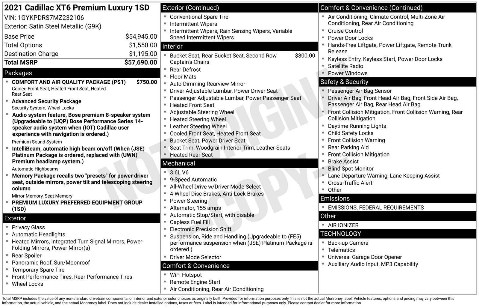 Certified 2021 Cadillac XT6 Premium Luxury image 10