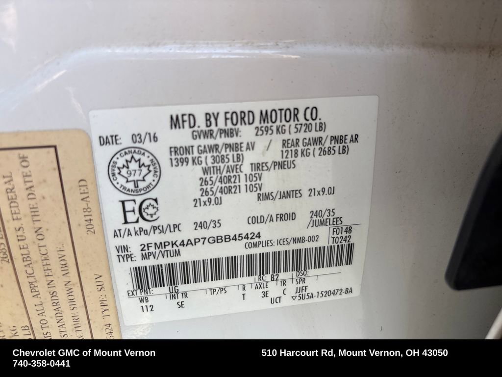 Used 2016 Ford Edge Sport w/ Canadian Touring Package AWD/4WD image 33