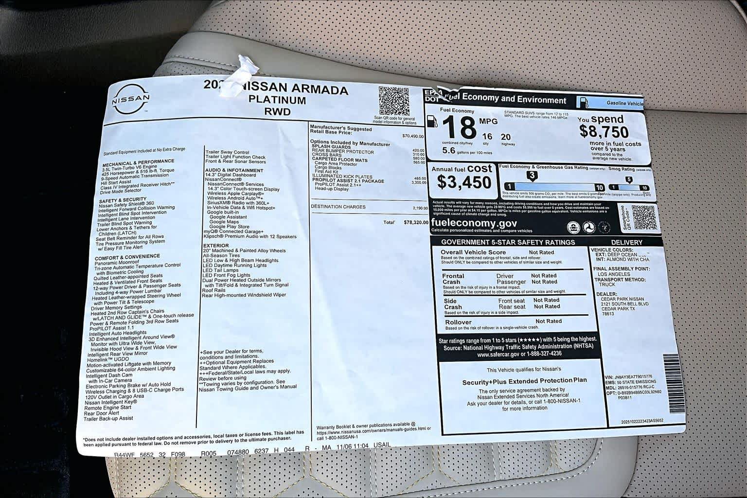New 2026 Nissan Armada Platinum RWD image 21