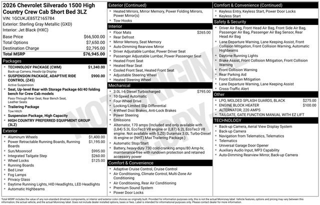 New 2026 Chevrolet Silverado 1500 High Country w/ Technology Package image 26