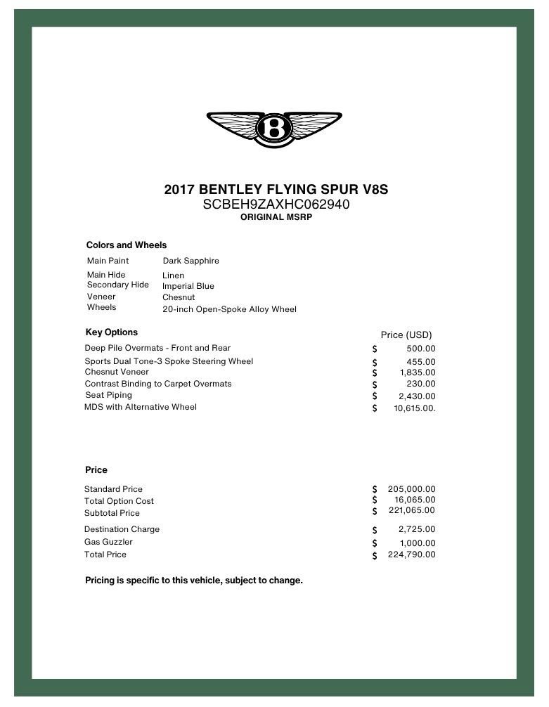 Used 2017 Bentley Flying Spur S V8 AWD/4WD image 23