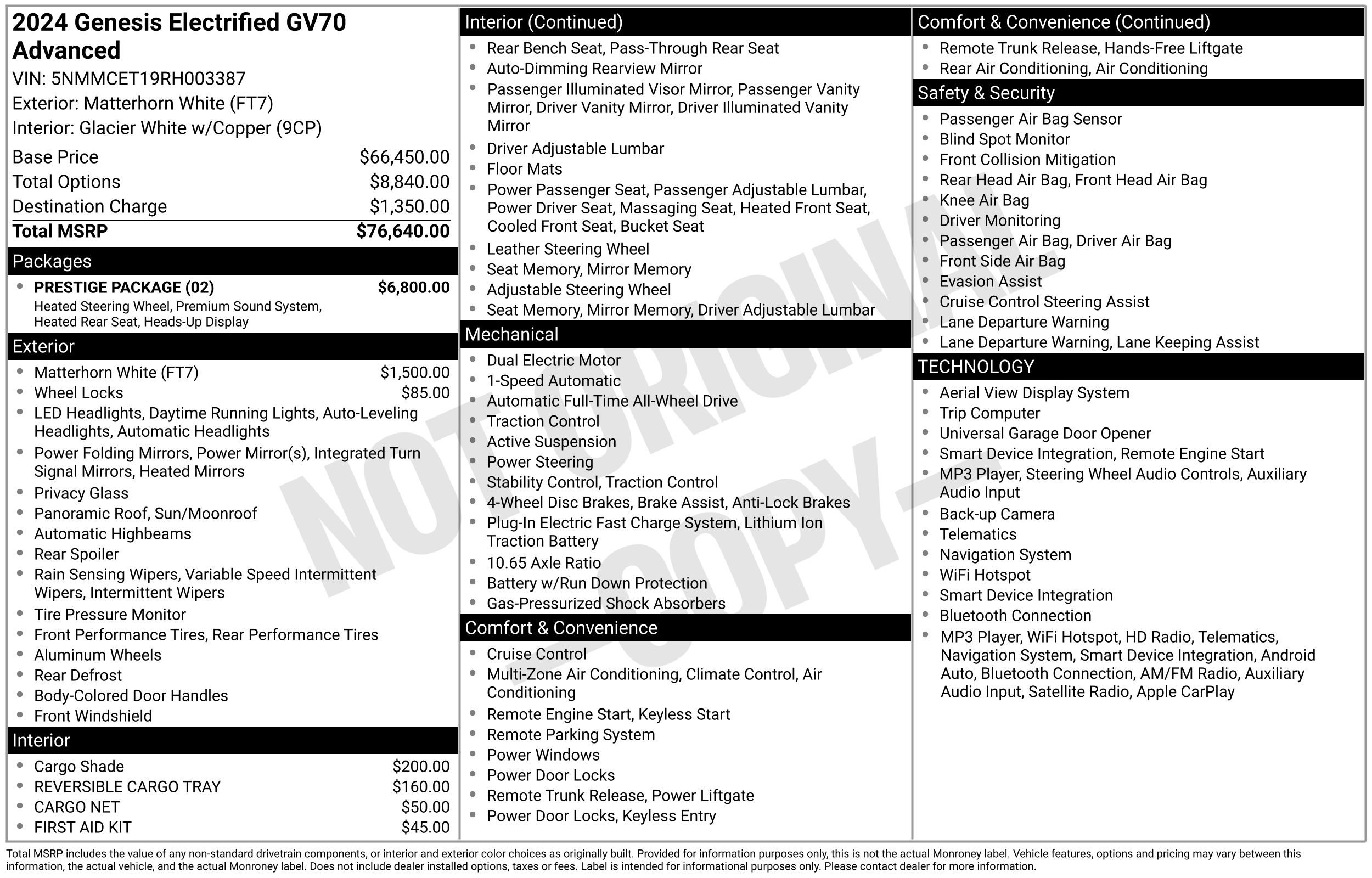 Used 2024 Genesis Electrified GV70 w/ Prestige Package AWD/4WD image 4