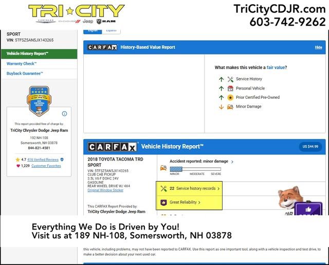 Used 2018 Toyota Tacoma TRD Sport w/ Technology Package image 11