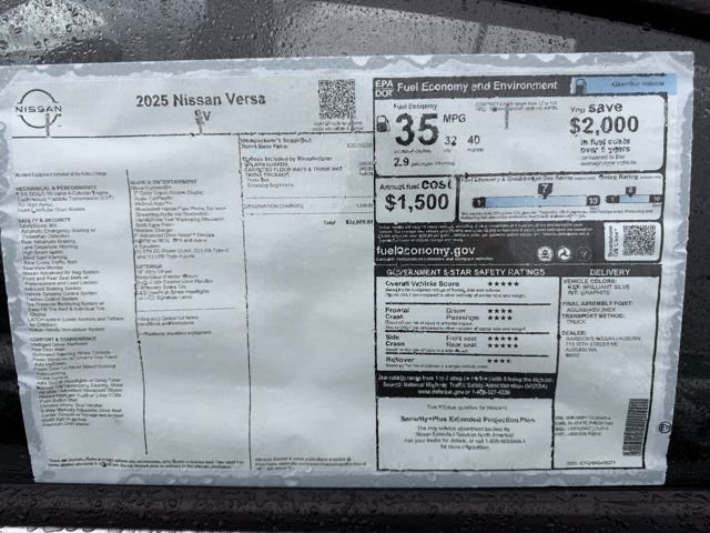 New 2025 Nissan Versa SV w/ Trunk Package image 30