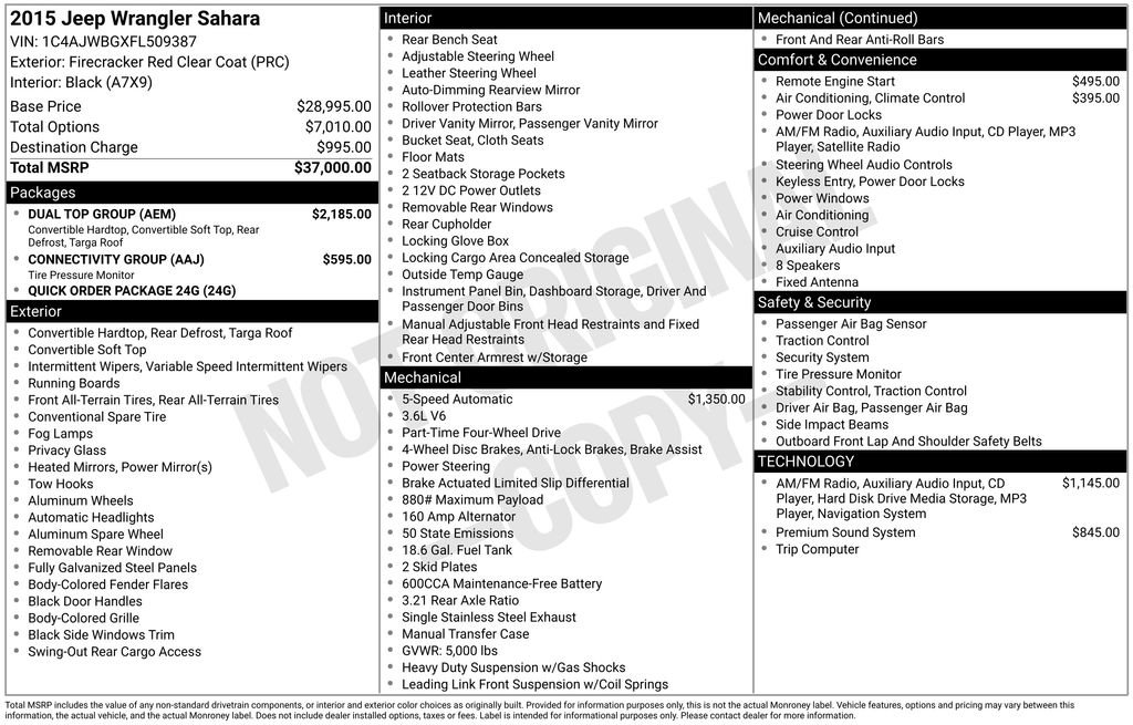 Used 2015 Jeep Wrangler Sahara w/ Dual Top Group image 2