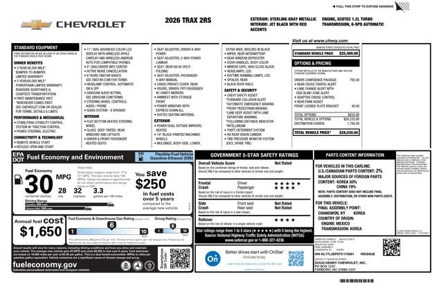 New 2026 Chevrolet Trax RS w/ Driver Confidence Package FWD image 3
