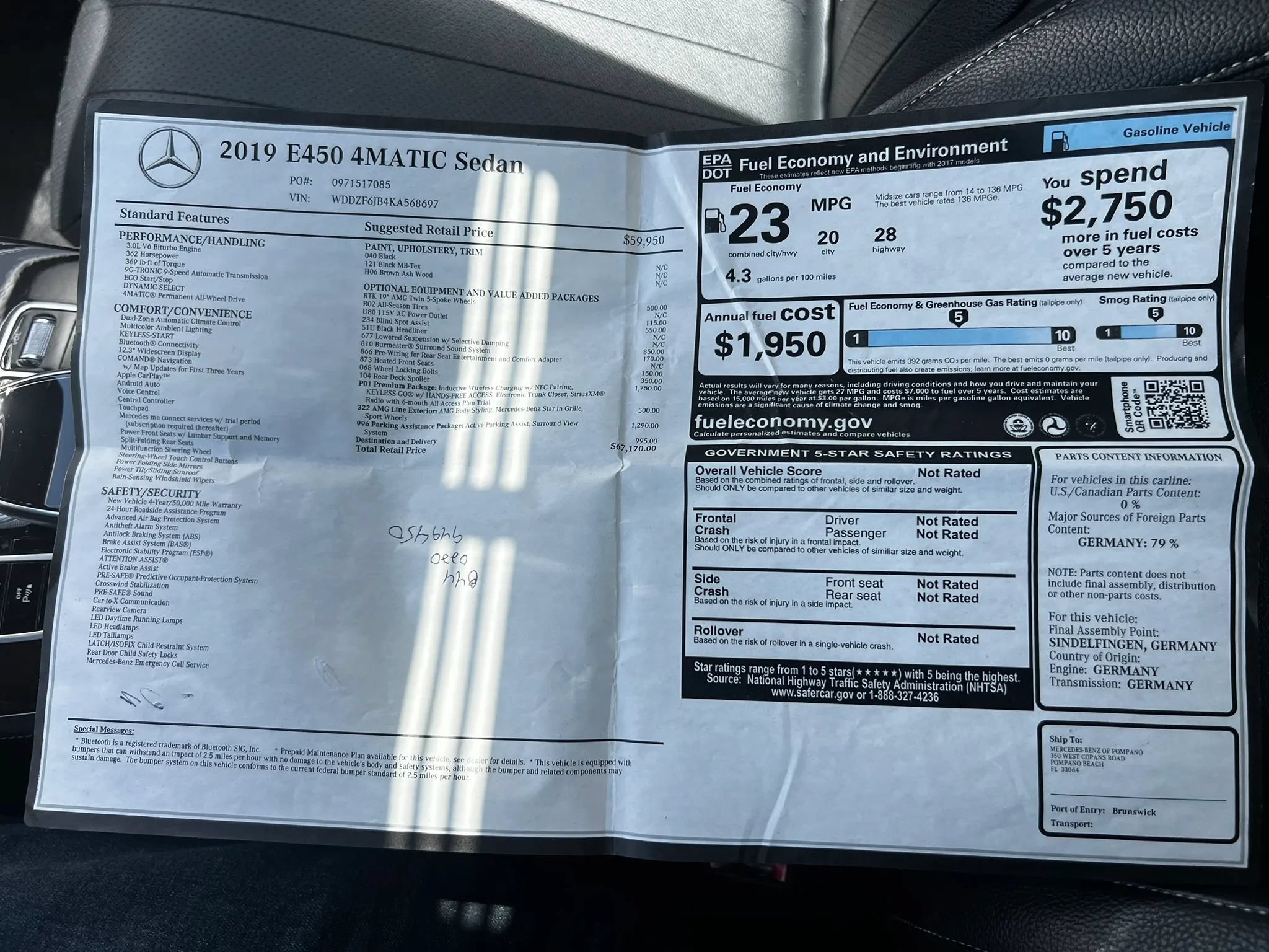 Used 2019 Mercedes-Benz E 450 4MATIC Sedan w/ Premium Package image 61
