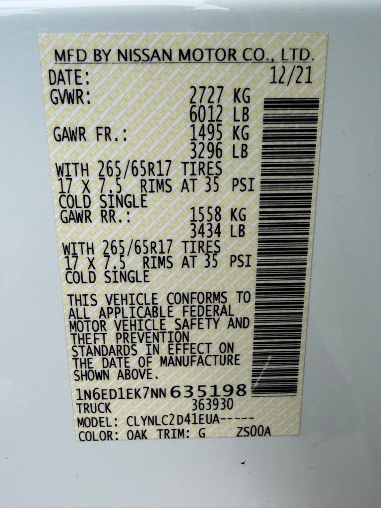 Certified 2022 Nissan Frontier SV image 29