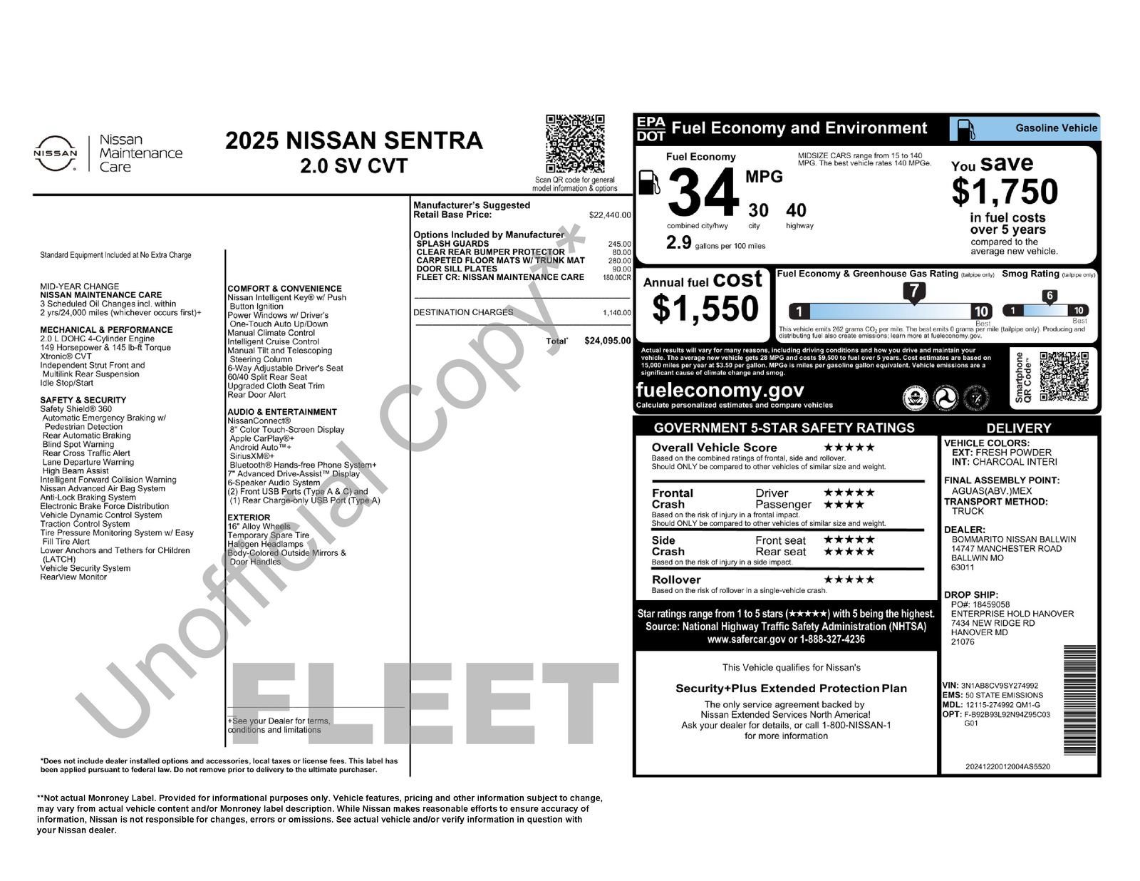 Used 2025 Nissan Sentra SV FWD image 17